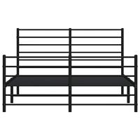 Bedframe met hoofd- en voeteneinde metaal zwart 160x200 cm - thumbnail