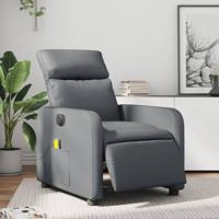 Massagestoel verstelbaar elektrisch kunstleer grijs - thumbnail