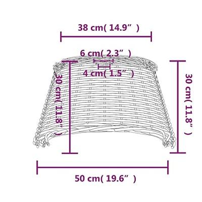 VidaXL Plafondlampenkap ø50x30 cm wicker bruin VidaXL Plafondlampenkap ø50x30 cm wicker bruin
