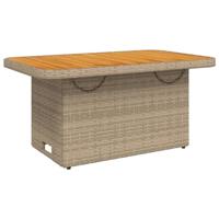 2-delige Tuinset met kussens poly rattan beige - thumbnail