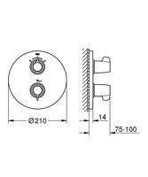 GROHE Grohtherm Special afbouwdeel T voor inbouw badkraan Ø21cm chroom 29095000 - thumbnail