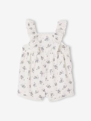 Ceremonie-rompertje met kant voor baby wit, bedrukt