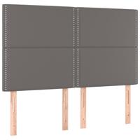 Bedframe met hoofdbord kunstleer grijs 180x200 cm - thumbnail
