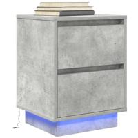 Nachtkastjes met LED-verlichting 2 st 38x34x50 cm betongrijs - thumbnail