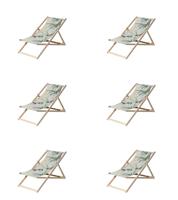 Houten strandstoel ca. 120x55 cm Grasse green natural outdoor finishing (6 stuks) Madison - Madison - thumbnail