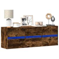 Tv-wandmeubel met LED-verlichting 130x31x45 cm gerookt eiken - thumbnail