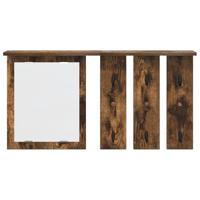 Wandgemonteerde kapstok met plank Gerookt eiken 85 x 10 x 45 cm - thumbnail