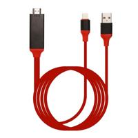 2m 8 Pin mannetje naar HDMI mannetje & USB mannetje Adapter Kabel voor iPhone 7 / 7 Plus / 6s Plus / 6s / 6 Plus / 6 / 5s / 5 & iPad - thumbnail