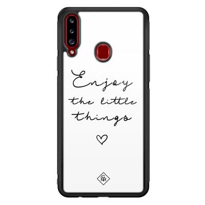 Samsung Galaxy A20s glazen hardcase - Enjoy life Samsung Galaxy A20s glazen hardcase - Enjoy life