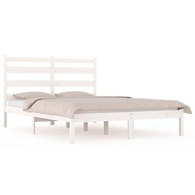 Bedframe massief grenenhout wit 120x190 cm