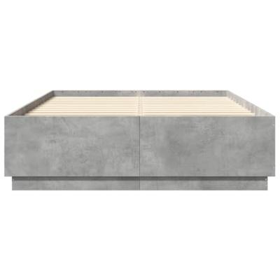 Bedframe bewerkt hout betongrijs 150x200 cm