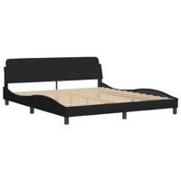 Bedframe zonder matras stof zwart 180x200 cm - thumbnail