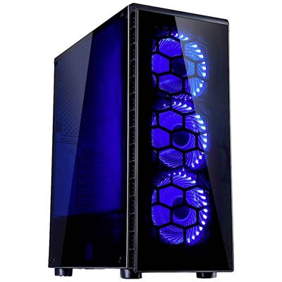 Inter-Tech cxc2 midi tower behuizing (zwart | 3x usb-a | window)