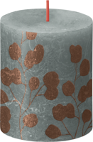 Bolsius rustiek printed stompkaars 80/68 eucalyptus green - thumbnail