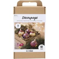 Creativ Company Hobbyset decoupage, gedroogde bloemen, kerstrood, 1 doos - thumbnail