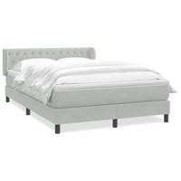 Boxspring met matras fluweel lichtgrijs 160x210 cm - thumbnail