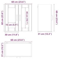 Keukenbovenkast met glazen deur Lucca bewerkt hout zwart - thumbnail