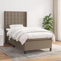 Boxspring met matras stof taupe 90x190 cm - thumbnail