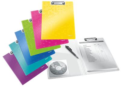 Leitz WOW klemmap met omslag, ft A4, zwart