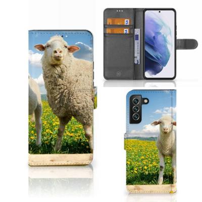 Samsung Galaxy S22 Plus | Telefoonhoesje | Met pasjeshouder | Schaap en Lammetje