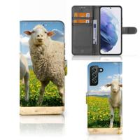 Samsung Galaxy S22 Plus | Telefoonhoesje | Met pasjeshouder | Schaap en Lammetje - thumbnail