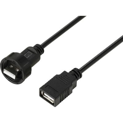 TRU COMPONENTS TC-E13T-MU2-MWA/FU2-NWA-0.5PV-S TC-13543540 USB 2.0-kabel met USB-A-stekker naar IP67-USB-A-bus, 0,5 m. Waterdichte kunststof kabel 1 stuk(s)