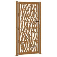 Poort met sporenontwerp 105x205 cm weervast staal - thumbnail