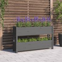 VidaXL Plantenbak 112x25x66 cm massief grenenhout grijs - thumbnail