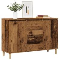 Dressoir 102x35x70 cm bewerkt hout oud houtkleurig - thumbnail