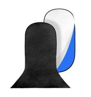 BRESSER BR-TR36 Blauw/Groen Achtergrond met zwart/witte Hoes met Sleep 140x200+200cm - thumbnail