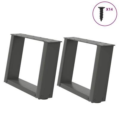 Salontafelpoten 2 st U-vormig 40x(30-31) cm staal antraciet - thumbnail