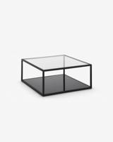 Kave Home Salontafel 'Blackhill' Glas met zwart frame, 80 x 80cm - thumbnail