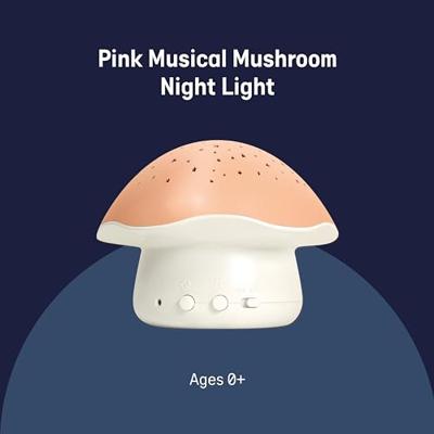 Muzikaal nachtlampje en sterrenprojector PABOBO Paddenstoel roze