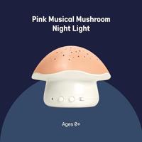 Muzikaal nachtlampje en sterrenprojector PABOBO Paddenstoel roze - thumbnail