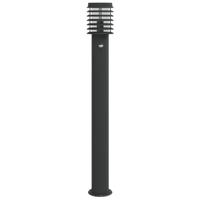 VidaXL Vloerlamp voor buiten met sensor 110 cm roestvrijstaal zwart - thumbnail