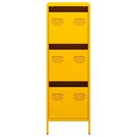 Hoge kast 39x35x103,5 cm staal mosterdgeel - thumbnail