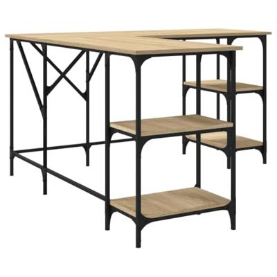 Bureau 139x139x75 cm bewerkt hout sonoma eikenkleurig
