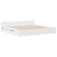 Bedframe zonder matras massief grenenhout wit 140x200 cm - thumbnail