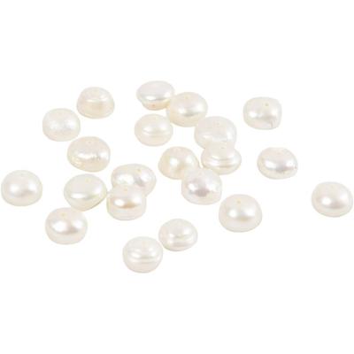 Creativ Company Zoetwaterparels, afm 4-6 mm, gatgrootte 1 mm, ca. 57 stuk, parelmoer, 40 cm/ 1 doos
