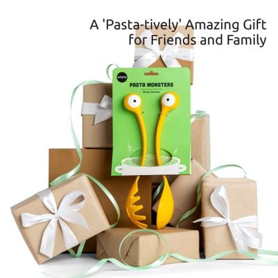 Pasta monsters opscheplepels (set van 2) - Geel