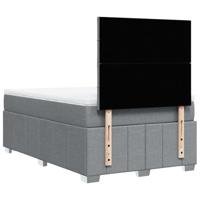 Boxspring met matras stof lichtgrijs 120x190 cm - thumbnail