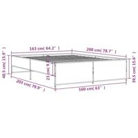 Bedframe bewerkt hout metaal sonoma eikenkleurig 160x200 cm - thumbnail