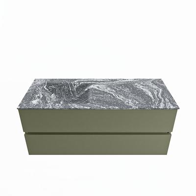 MONDIAZ VICA-DLUX 120cm badmeubel onderkast Army 2 lades. Inbouw wastafel CLOUD links 1 kraangat, kleur Lava. MONDIAZ VICA-DLUX 120cm badmeubel onderkast Army 2 lades. Inbouw wastafel CLOUD links 1 kraangat, kleur Lava.