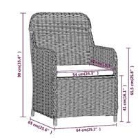 3-delige Tuinset met kussens zwart - thumbnail