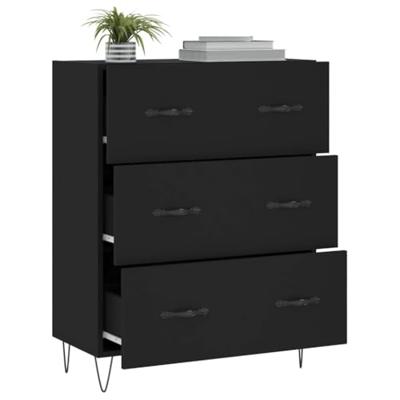 Dressoir 69,5x34x90 cm bewerkt hout zwart