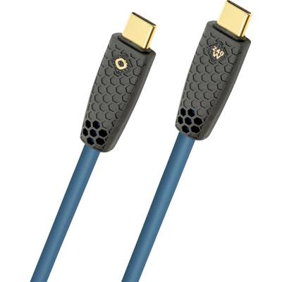 Oehlbach D1C9576 USB-C-kabel USB-C stekker 1 m Petrol Afscherming gevlochten, TPE-mantel
