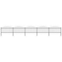 Tuinhek met speren bovenkant (1,25-1,5)x8,5 m staal zwart - thumbnail