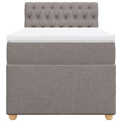 Boxspring met matras stof taupe 90x200 cm - thumbnail