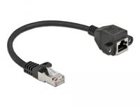 Delock 86998 RJ45 Netwerkkabel, patchkabel CAT 6A S/FTP 0.25 m Zwart 1 stuk(s) - thumbnail