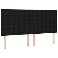 Boxspring met matras stof zwart 200x200 cm - thumbnail